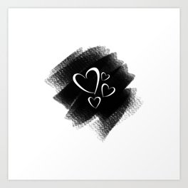 Chic Heart in Black and White Art Print
