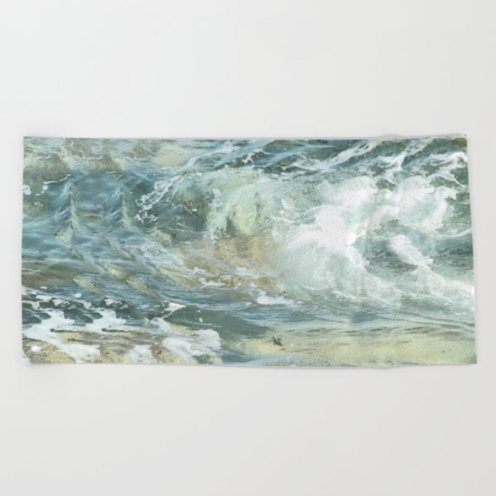 Cushion me soft, rock me billowy drowse, Dash me with amorous wet. Beach Towel