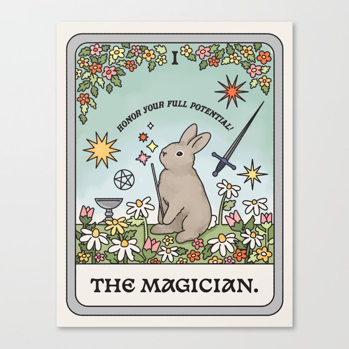 The Magician Bunny Tarot Card Canvas Print
