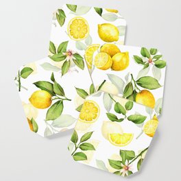 mediterranean summer lemon branches on white Coaster