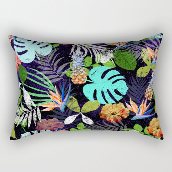 Tropical garden at night Rectangular Pillow