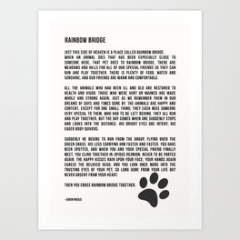 Rainbow Bridge Poem Inspirational Pet Love Art Print By
