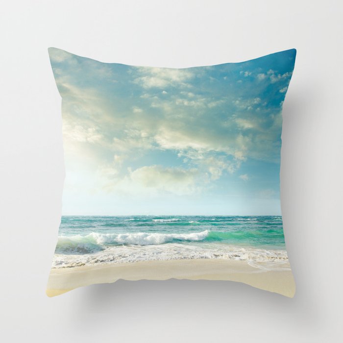 beach love tropical island paradise Throw Pillow