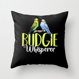 Parakeet Bird Budgie Cage Training Care Throw Pillow