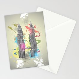 Petronas Towers Abstract Stationery Cards