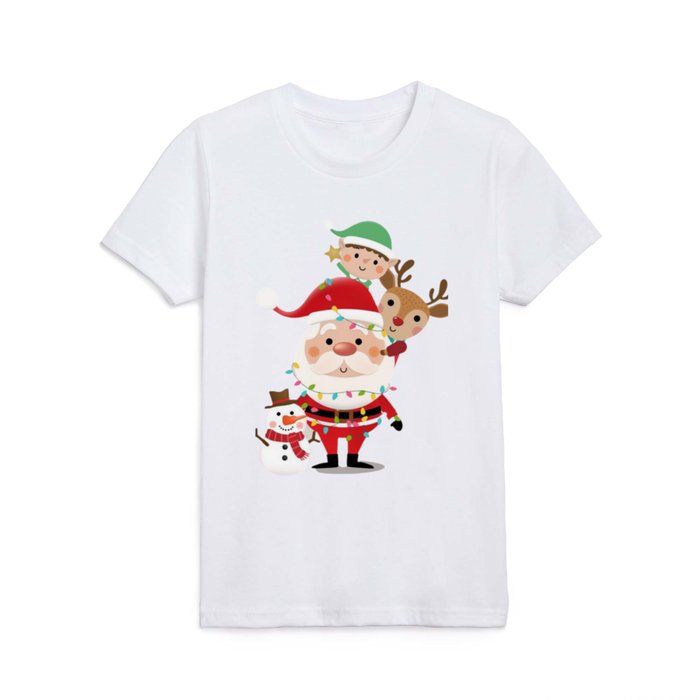Cartoon Christmas Characters Kids T Shirt