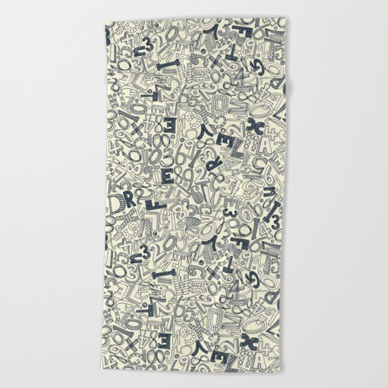 A1B2C3 indigo ivory Beach Towel
