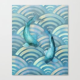 Blue Carp Koi Fish Canvas Print