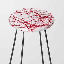 Red Blood Abstract Painting Sketch Counter Stool