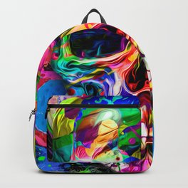 abstract colorful background with colorful skull Backpack