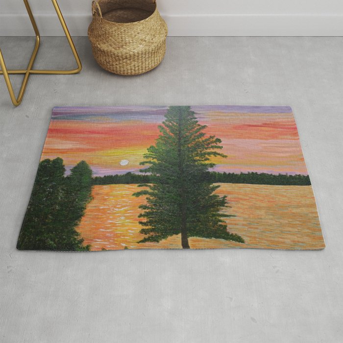 Acrylic Sunset Tree Rug