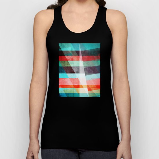 Colorful Grunge Stripes Abstract Unisex Tank Top