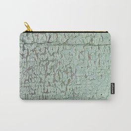 Part of wood with peeled green paint, abstract texture Carry-All Pouch