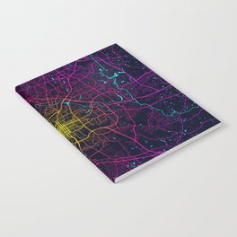 Raleigh City Map of North Carolina, USA - Neon Notebook