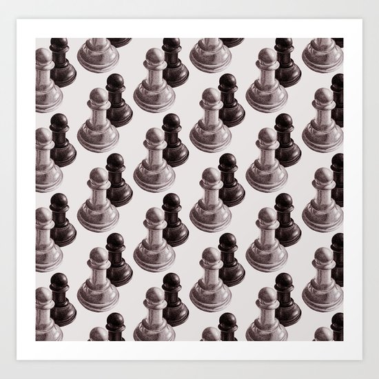 Chess Pawns Pattern Art Print