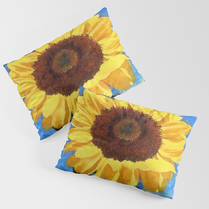 Artistic Bold and Bright Sunflower  Pillow Sham
