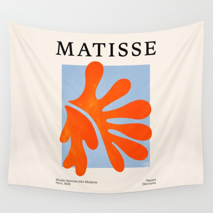 Red Coral Leaf: Matisse Paper Cutouts II Wall Tapestry