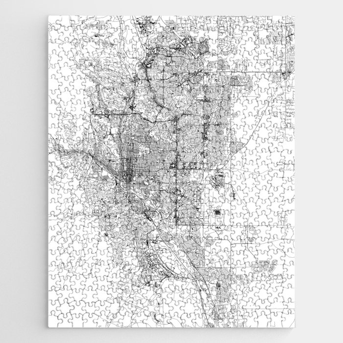 Colorado Springs White Map Jigsaw Puzzle