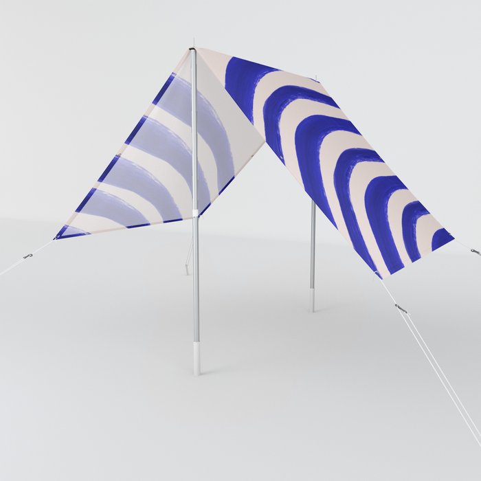 Abstract Navy Blue Lines Sun Shade