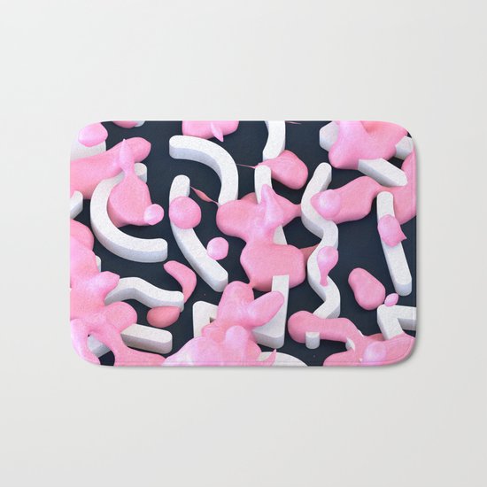 Pink Bubble Pattern Bath Mat