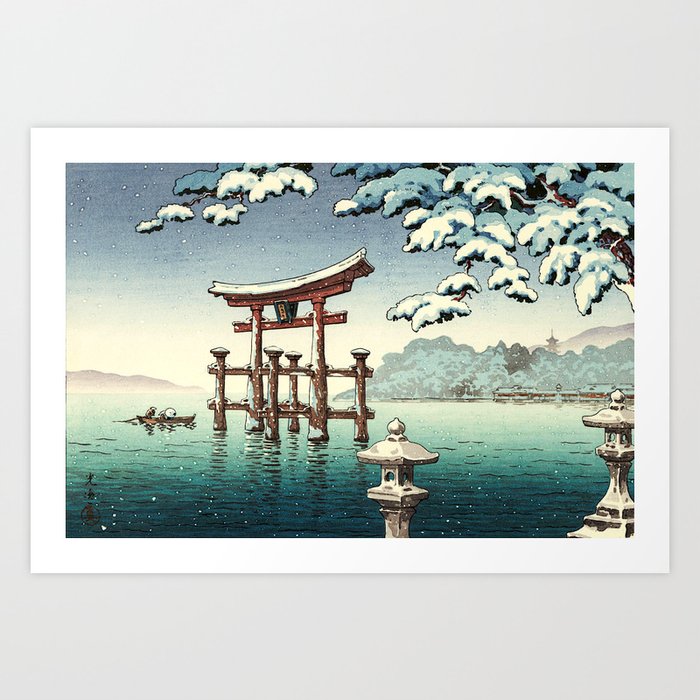 Tsuchiya Koitsu - Snowy Miyajima - Japanese Vintage Woodblock Painting Art Print
