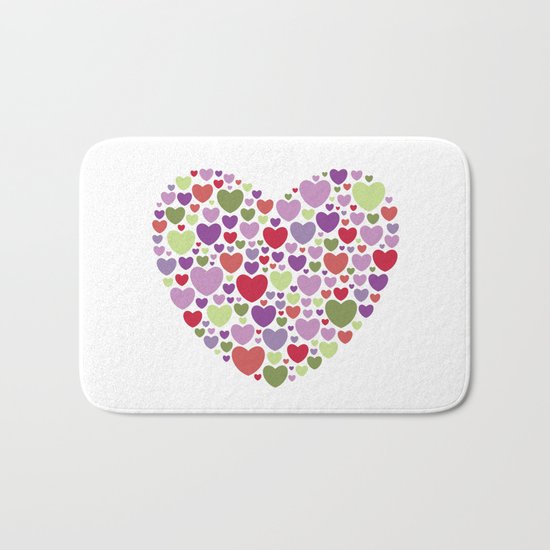 Colourful Hearts Bath Mat