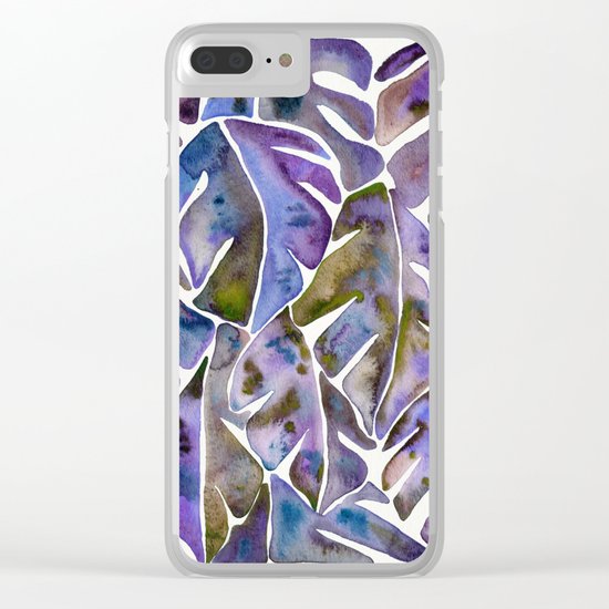 Split Leaf Philodendron – Purple Clear iPhone Case