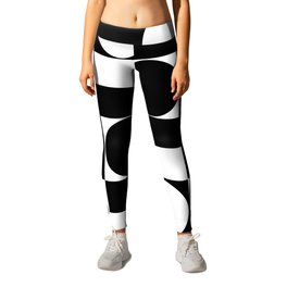 Black and White  Minimal Geometric 0087 Leggings | Decor, Graphicdesign, Gift, Modern, Fashion, Classic, Curtains, Bathroom, White, Pillow 