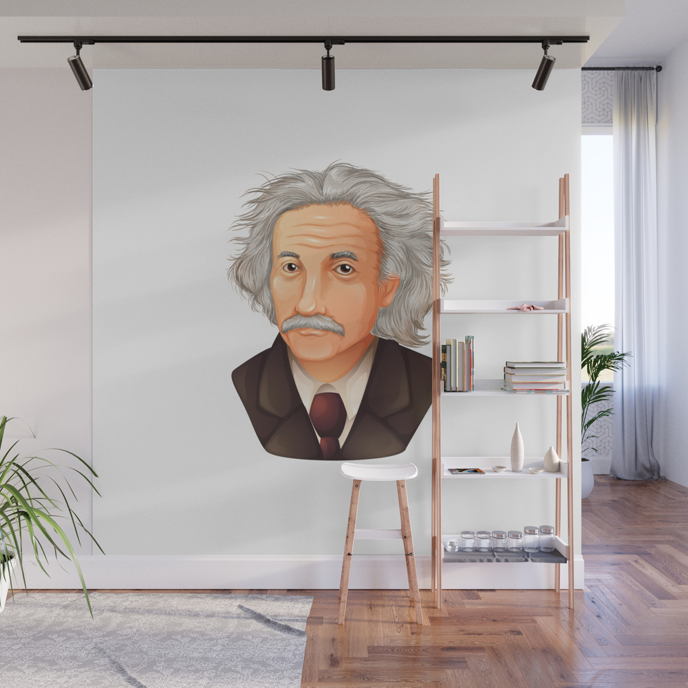 Illustration Of The Biggest Physicist, The Genius Albert Einstein. Wall Mural by hypnoboy