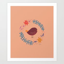 Little Bird - Peach Art Print