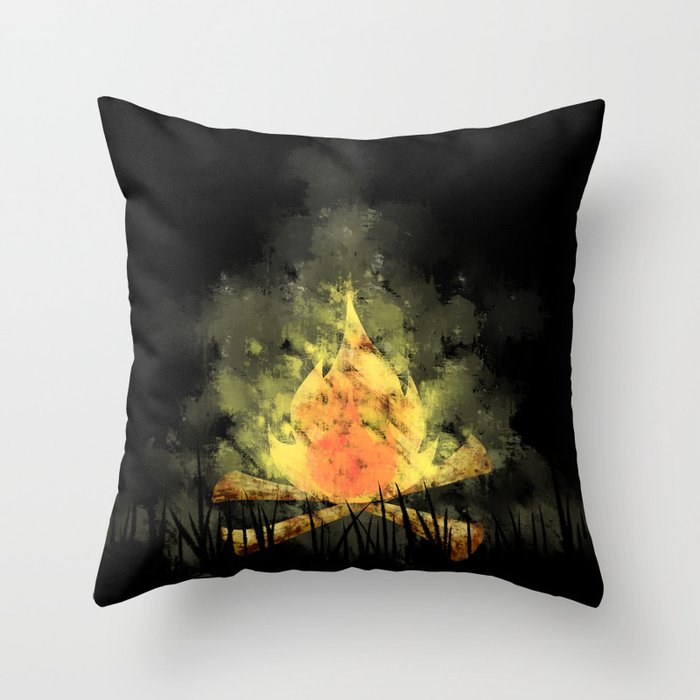 The fire camp Throw Pillow