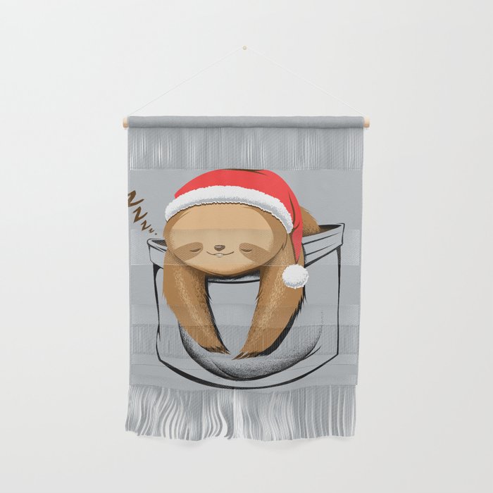 Sloth in a Pocket Xmas Wall Hanging