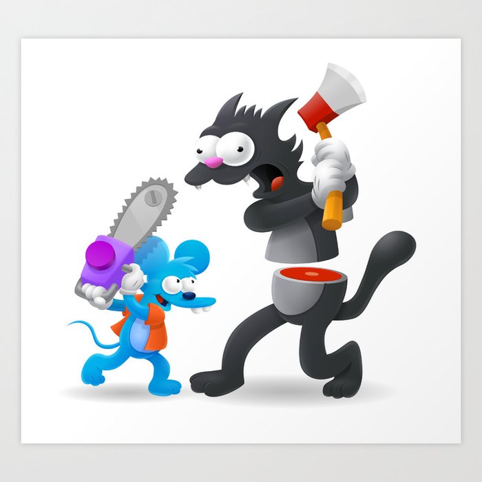 Itchy & Scratchy Art Print by Mike Mac | Society6