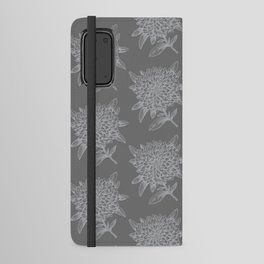 Elegant Flowers Floral Nature Gray Grey Android Wallet Case