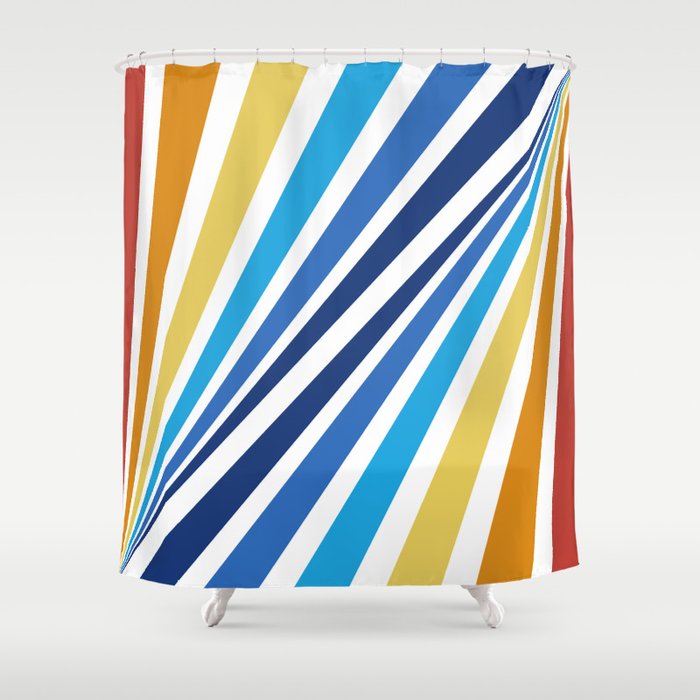 Retro Light Rays 01 Shower Curtain