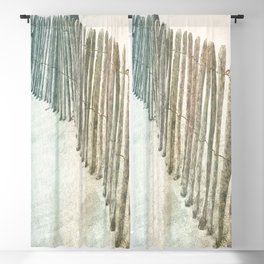 beach fence impressionism painted realistic scene Blackout Curtain