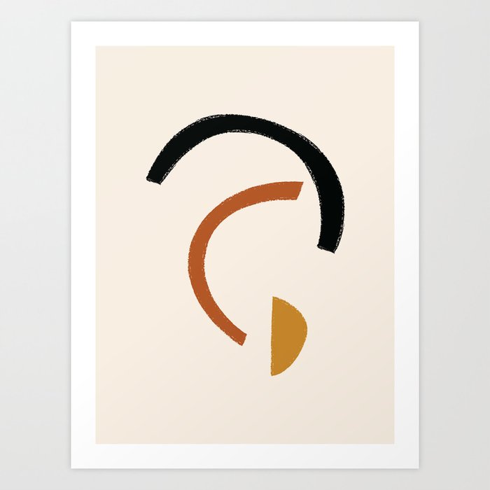 Minimal Shapes Flipped Arcs Art Print