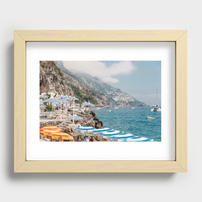 Beach Club in Positano Recessed Framed Print