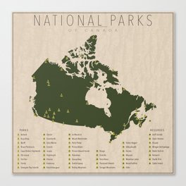 National Parks of Canada Canvas Print
