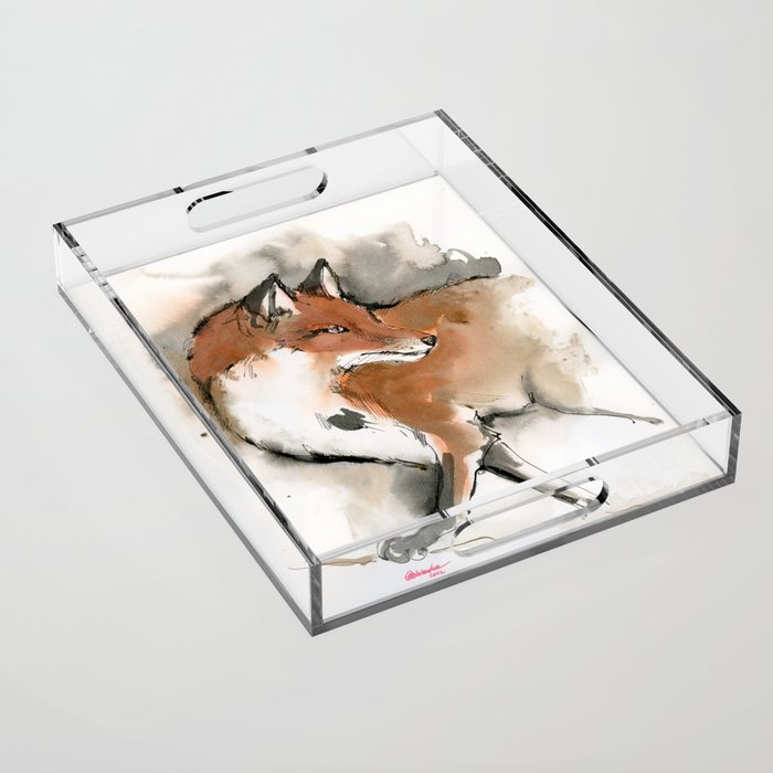 Red Fox Acrylic Tray
