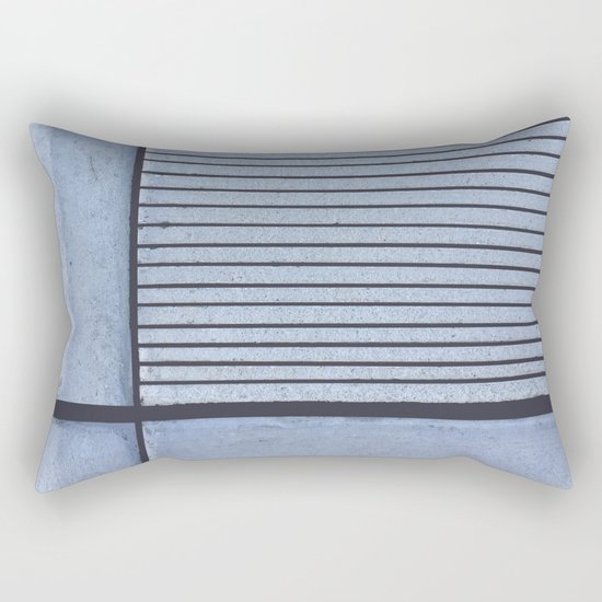 Concrete Stripe Blue Rectangular Pillow