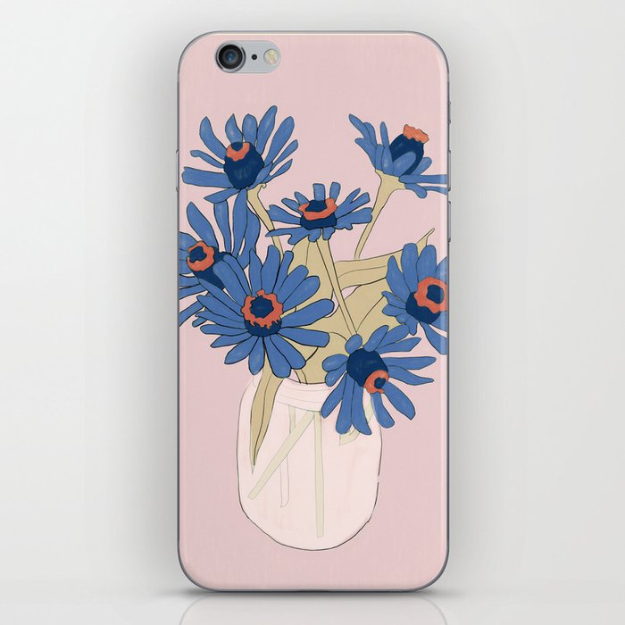 blue flowers 2 iPhone Skin