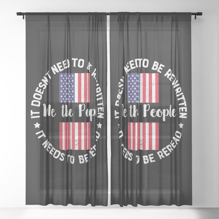Independence Day American Saying Sheer Curtain