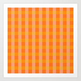 Orange Plaid Art Print