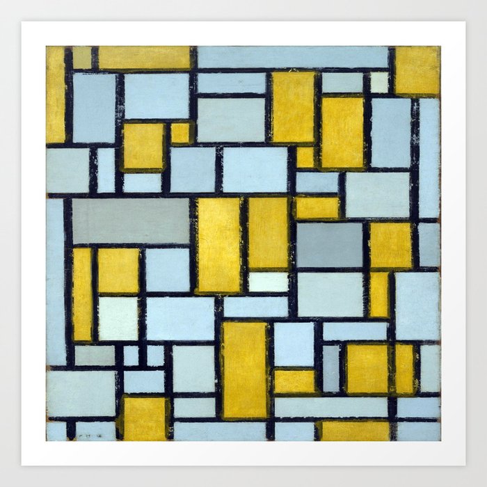 Piet Mondrian - Composition with Grid #1 - Composition - Vintage Art ...
