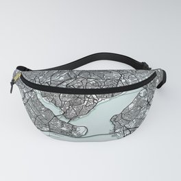 Istanbul, Turkey, White, City, Map Fanny Pack