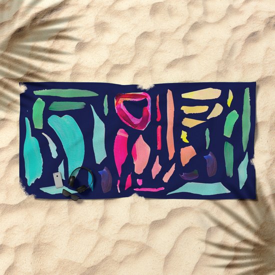 Brush Gems 2 A Deconstructed Painting Beach Towel By Jensievers
