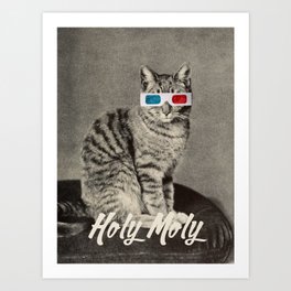 Holy Moly cat Art Print