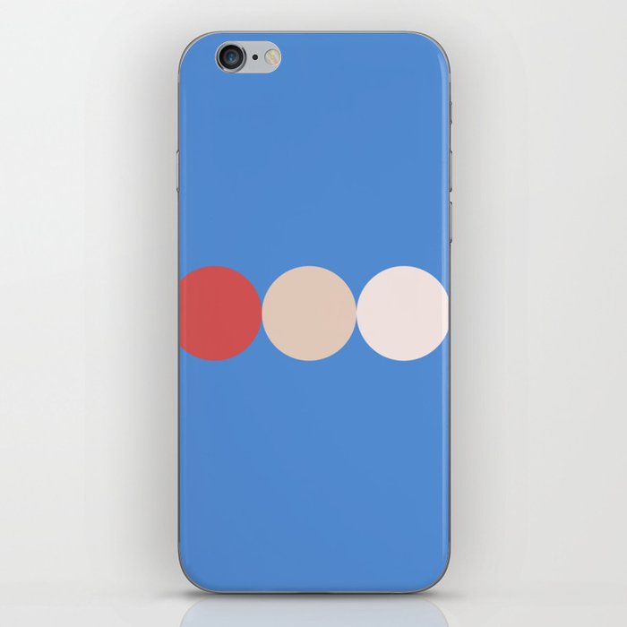Dot - Colorful Minimalistic Geometric Circle Art Pattern on Blue iPhone Skin
