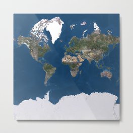 True colour satellite world map Metal Print